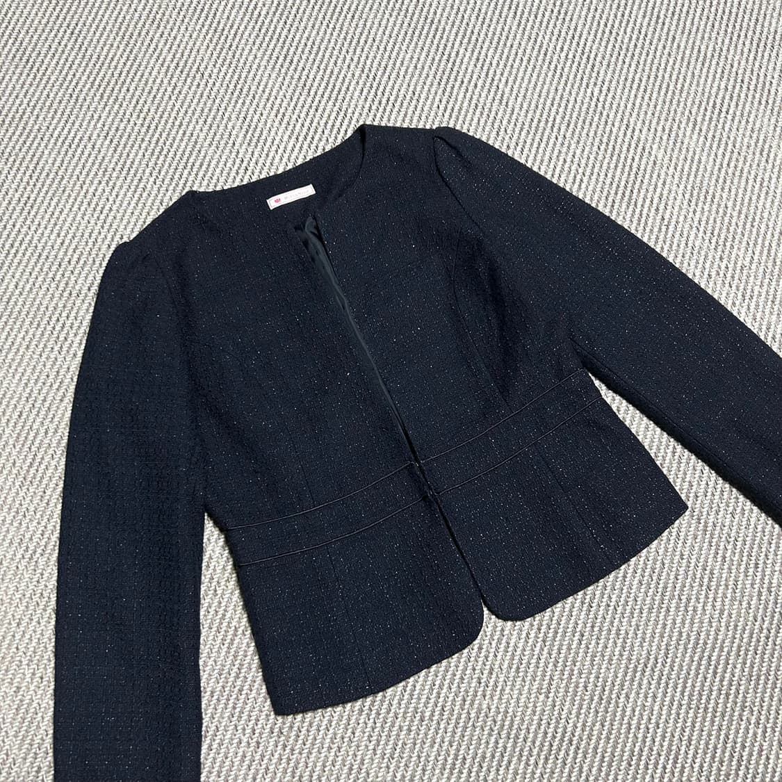 [L] Mitsumine 우먼즈 네이비 라운드 블레이저 자켓 상품이미지2