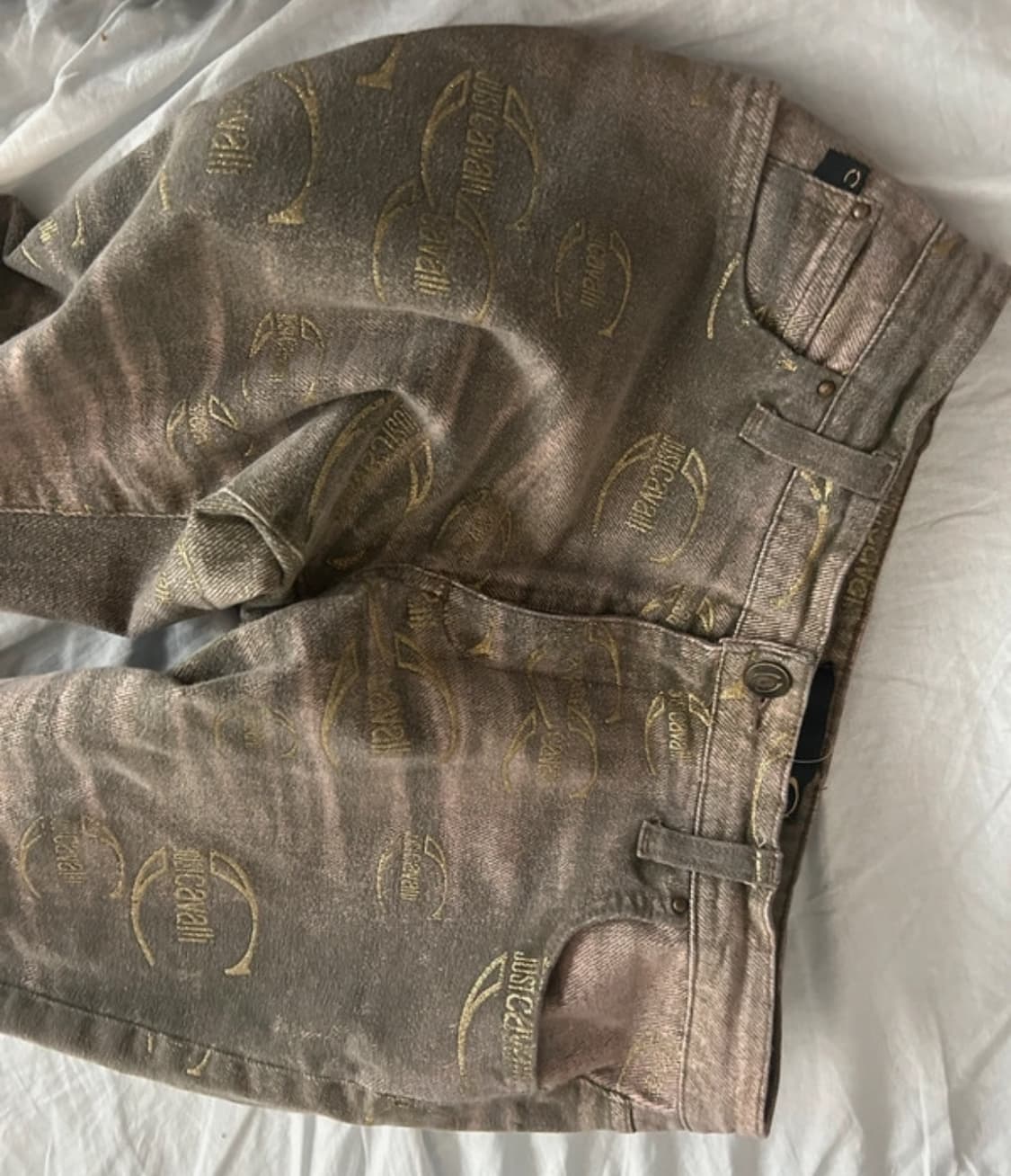 justcavali pink gray washed pants 상품이미지2