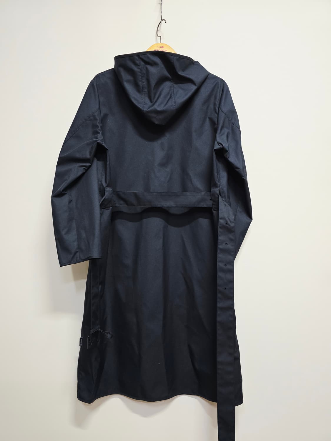 PESPOW 후드 벨트 롱 코트 네이비 상품이미지5