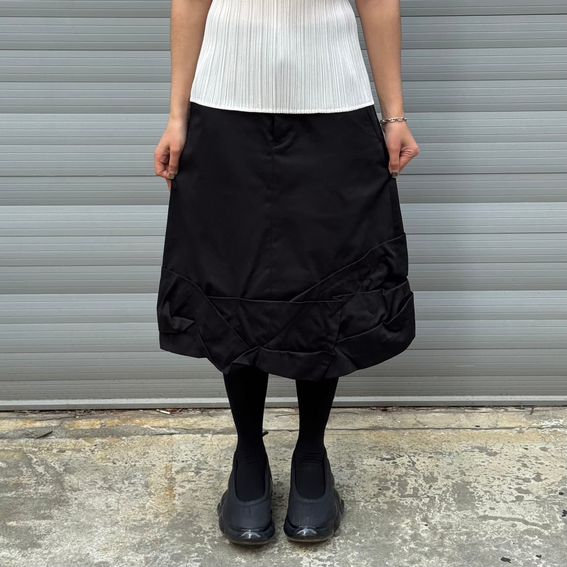 Folded Black Skirt 상품이미지9