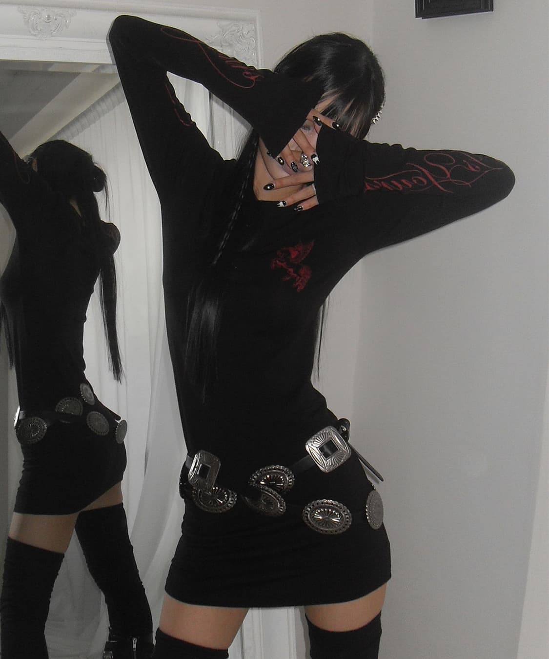 유스이즈유어스 LETTERING LONG SLEEVE ONE-PIECE 상품이미지1