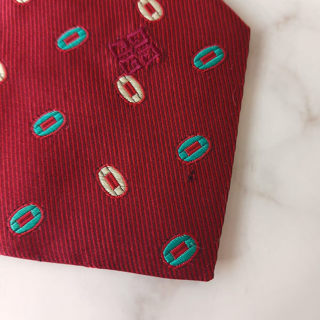 지방시 실크 레드 패턴 넥타이 9.7cm B등급 A19317
 상품이미지7