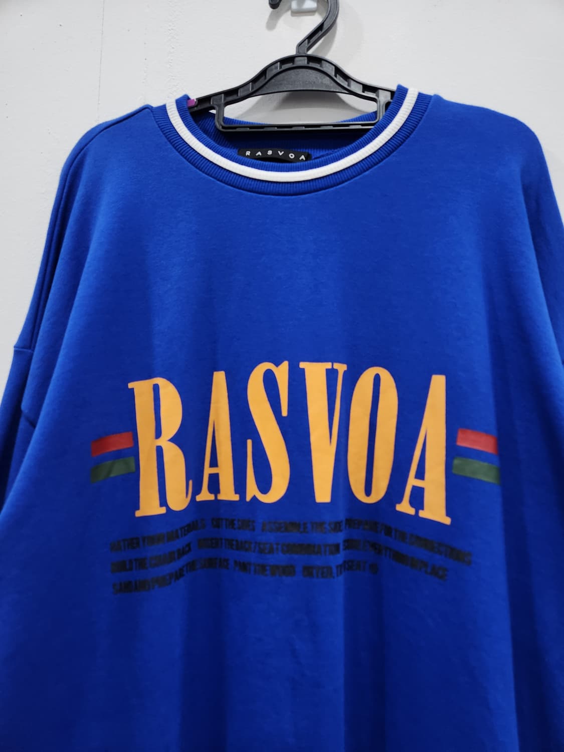 RASVOA 파란색 맨투맨 티셔츠 여성 프리사이즈 상품이미지3