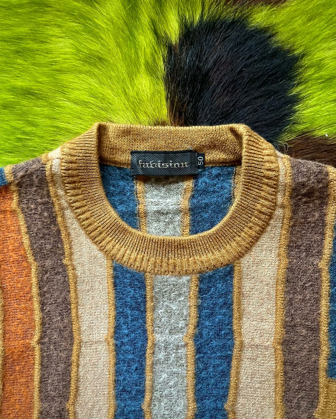 1980-90s Italian Old Color Block Knit 상품이미지5