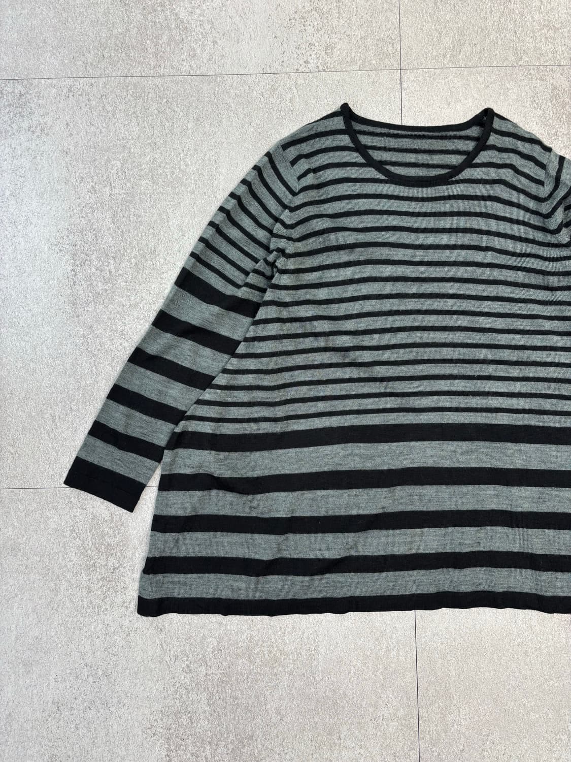 재패니즈 스트라이프 변형 스퀘어 헴라인 탑 상품이미지7