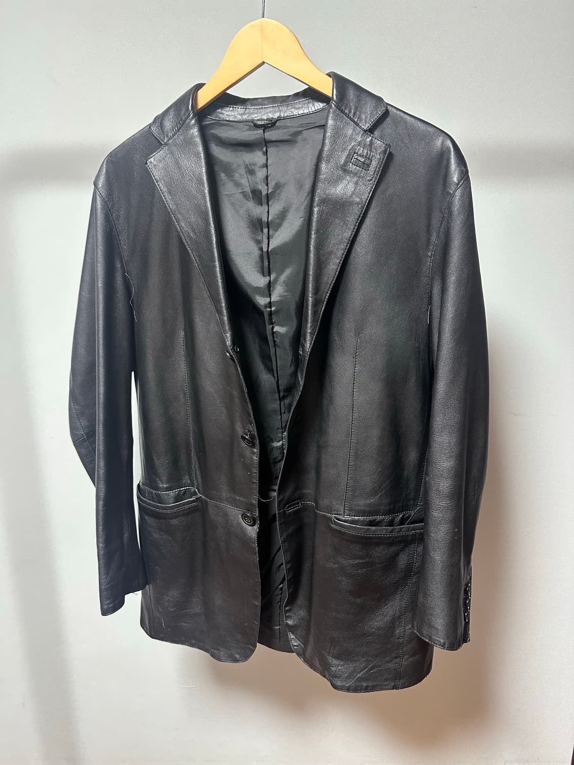 블랙 레더 자켓 상품이미지1