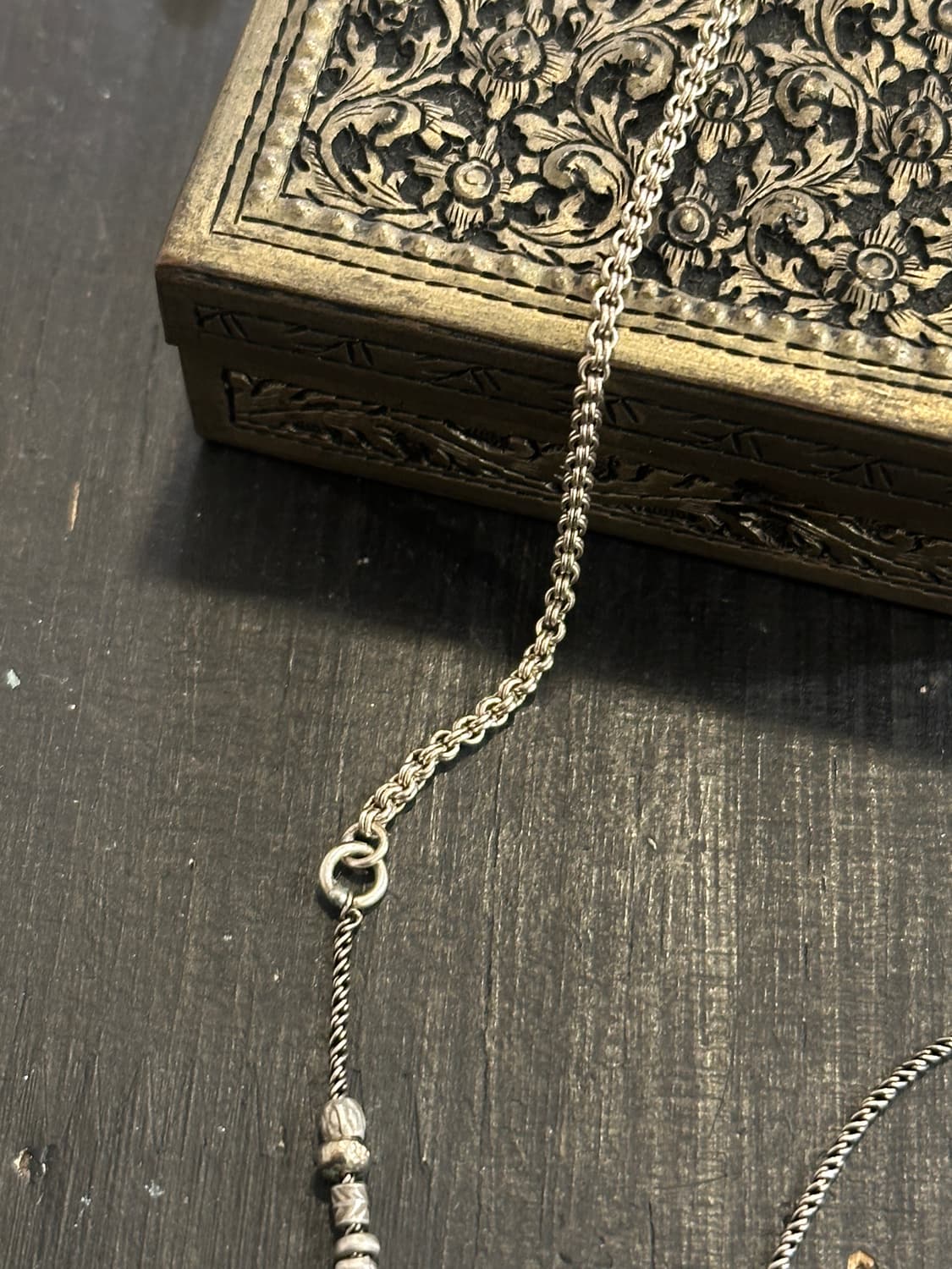 onyx feather karensilver mix necklace 상품이미지3