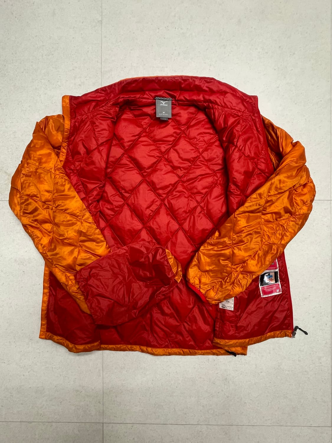[L] 미즈노 빈티지 다이이몬드 퀼팅 경량패딩 다운 오렌지 상품이미지4
