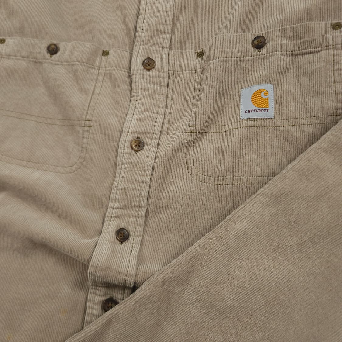 XL(105) 칼하트 리워크 코듀로이셔츠 다크베이지 상품이미지5