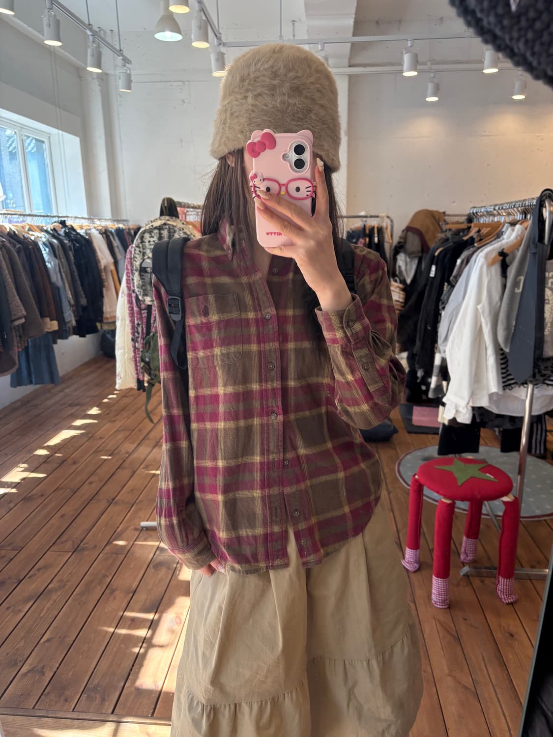 폴로 레드 체크 셔츠 상품이미지2