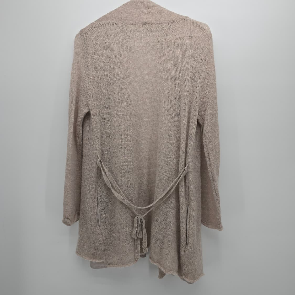 베이지 니트 롱 로브 가디건 상품이미지6