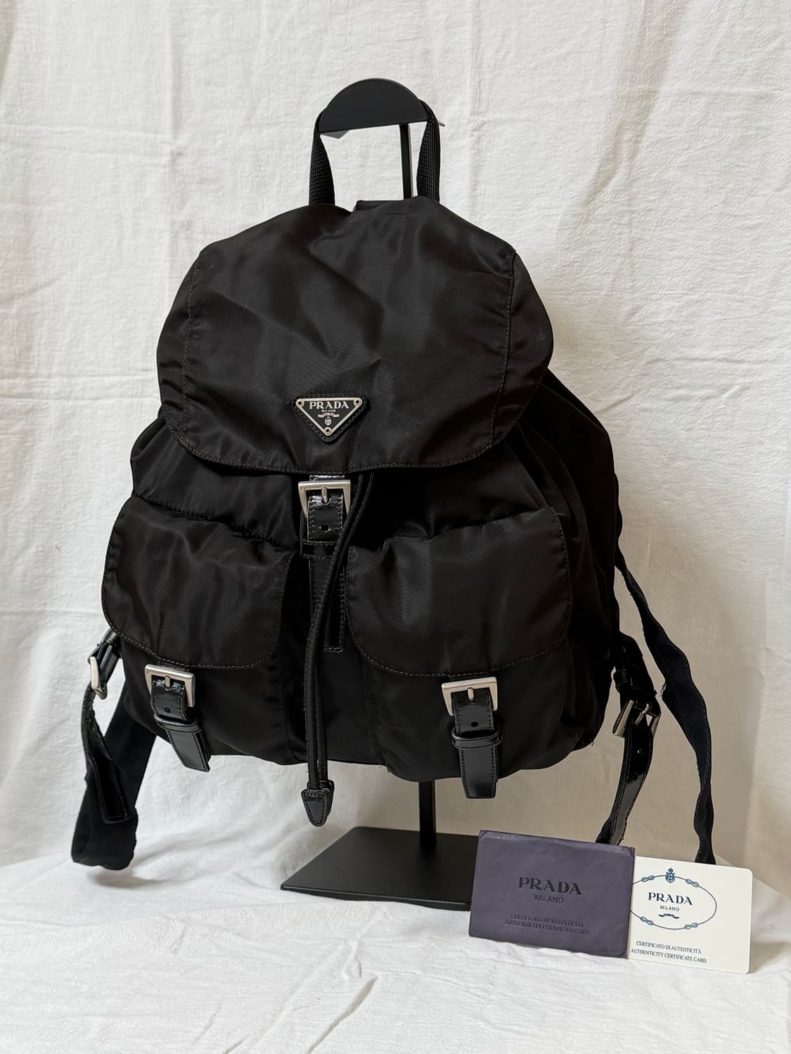 정품 프라다 미디움 백팩 딥브라운(게런티카드 있음) 상품이미지5