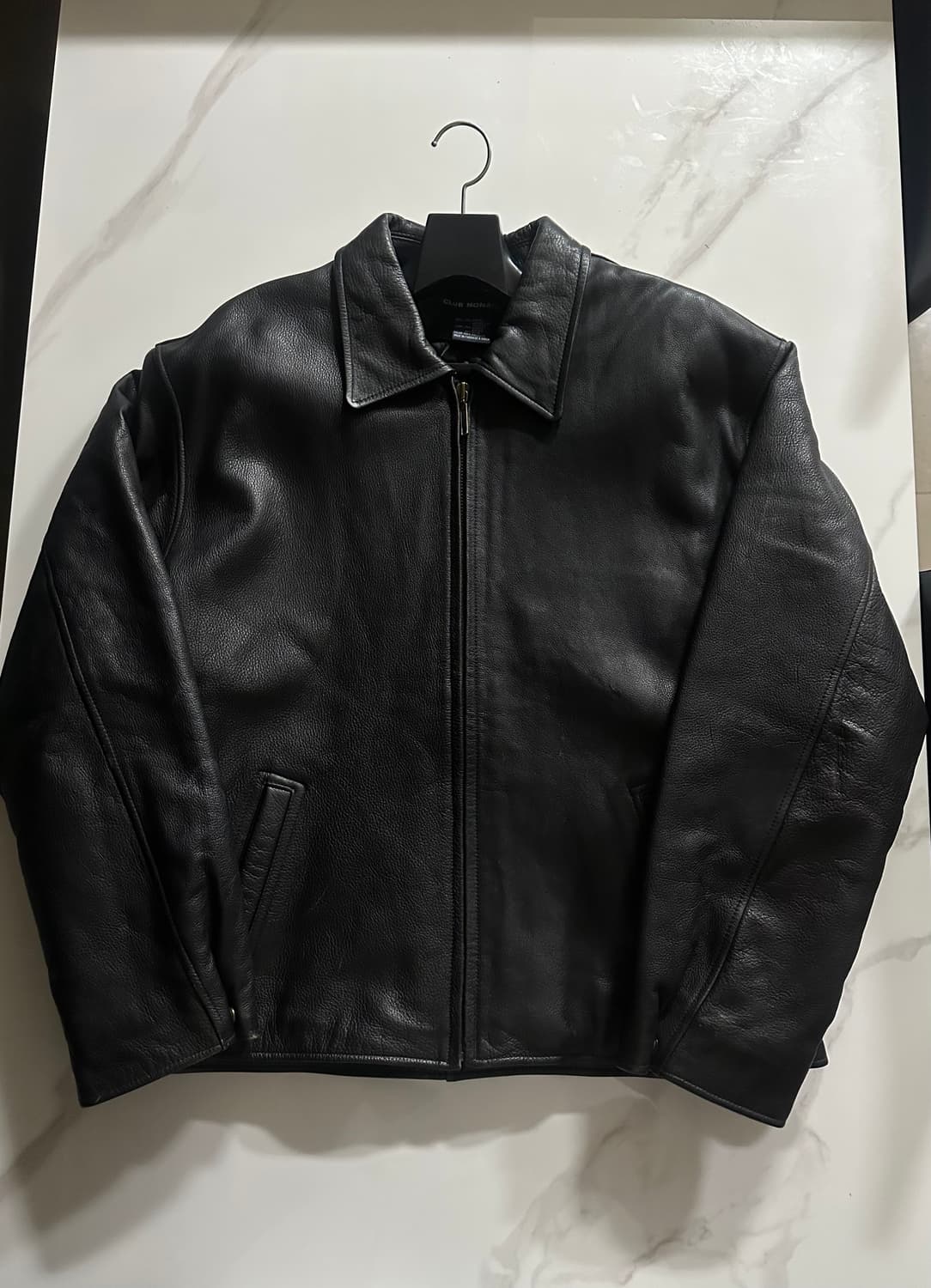 (급처) 한섬 클럽모나코 천연가죽 카우하이드 싱글 라이더 자켓팝니다 상품이미지1