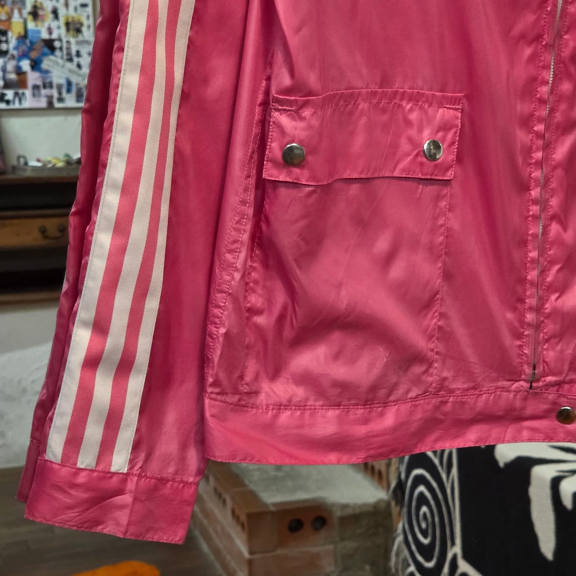 아디다스 핑크 삼선 바람막이 자켓 상품이미지3