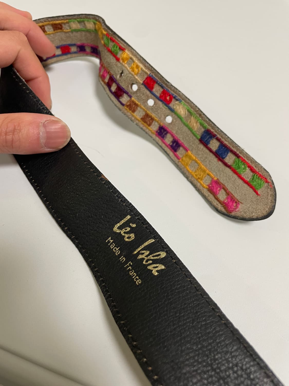 빈티지 Lio lzpa france 에스닉 자수 골드버클 벨트 상품이미지6