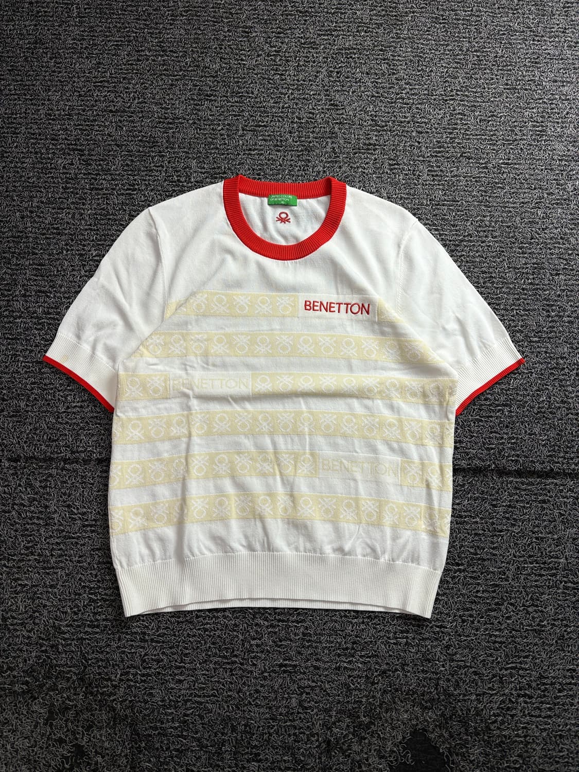 베네통 아카이브 패턴 링거티 반팔 니트 3179 상품이미지2