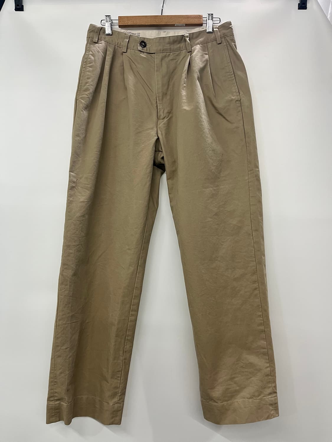 아웃스탠딩 와이드 투턱 치노 팬츠 베이지 2사이즈 (32) 상품이미지1