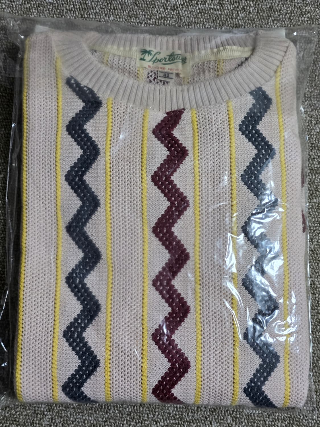 타임원클로딩 부처프로덕츠 패턴 서머니트 엣라코 엣라스트 니트42 새제품
 상품이미지1