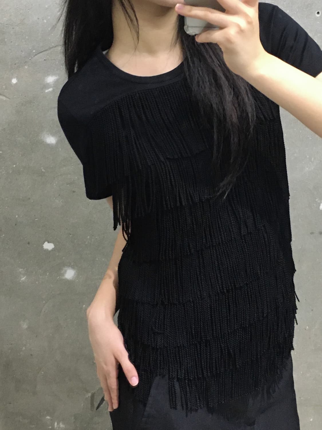 Junya Watanabe 준야와타나베 블랙 테슬 반팔 티셔츠 상품이미지2