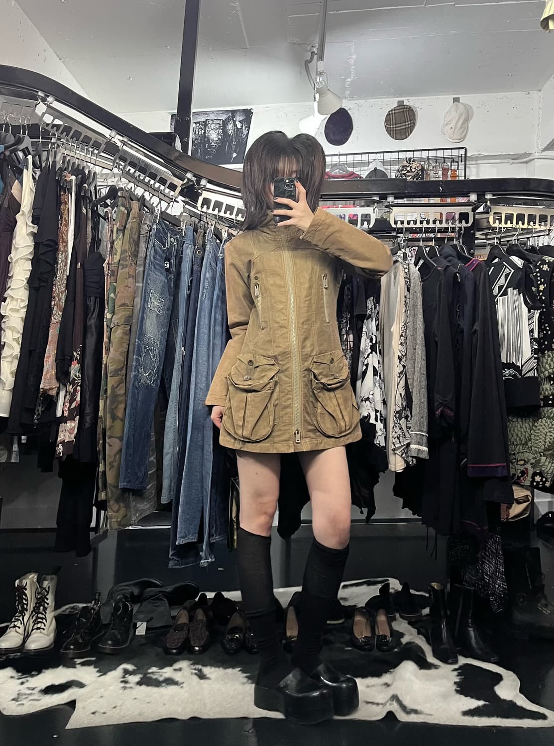 디젤 워시드 워크 투웨이 하프 코트 자켓 상품이미지2