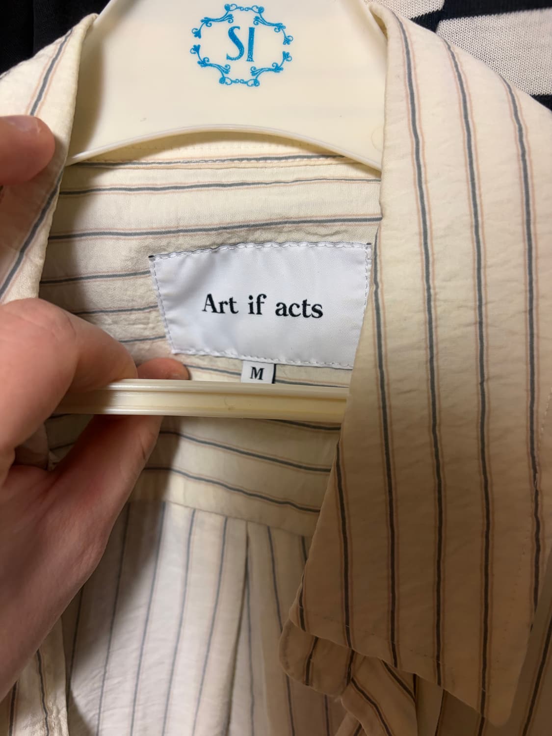 아트이프액츠 Wrinkle Rayon Shirt_크림/차콜 상품이미지3