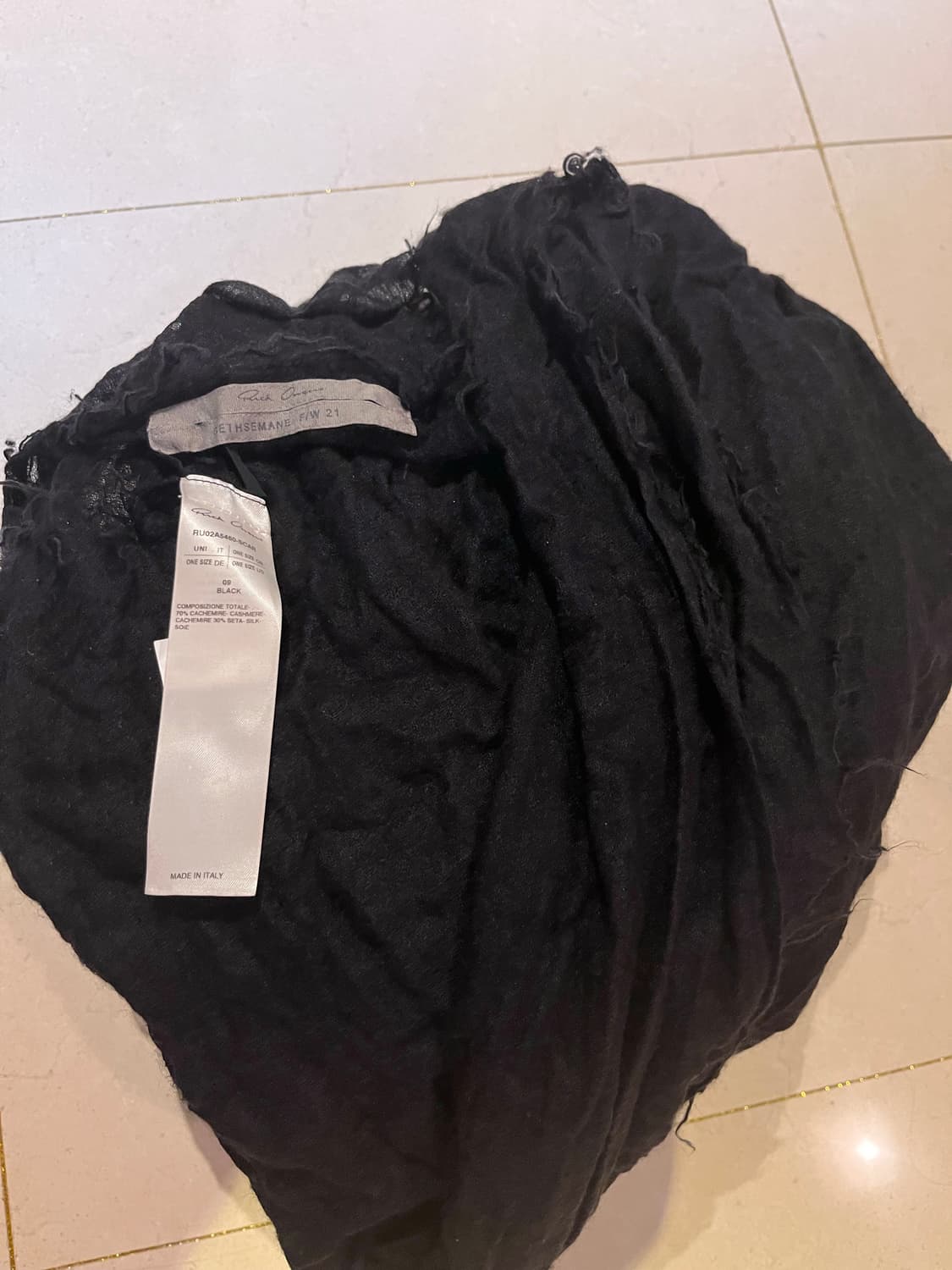 릭오웬스 실크 캐시미어 스카프 상품이미지1