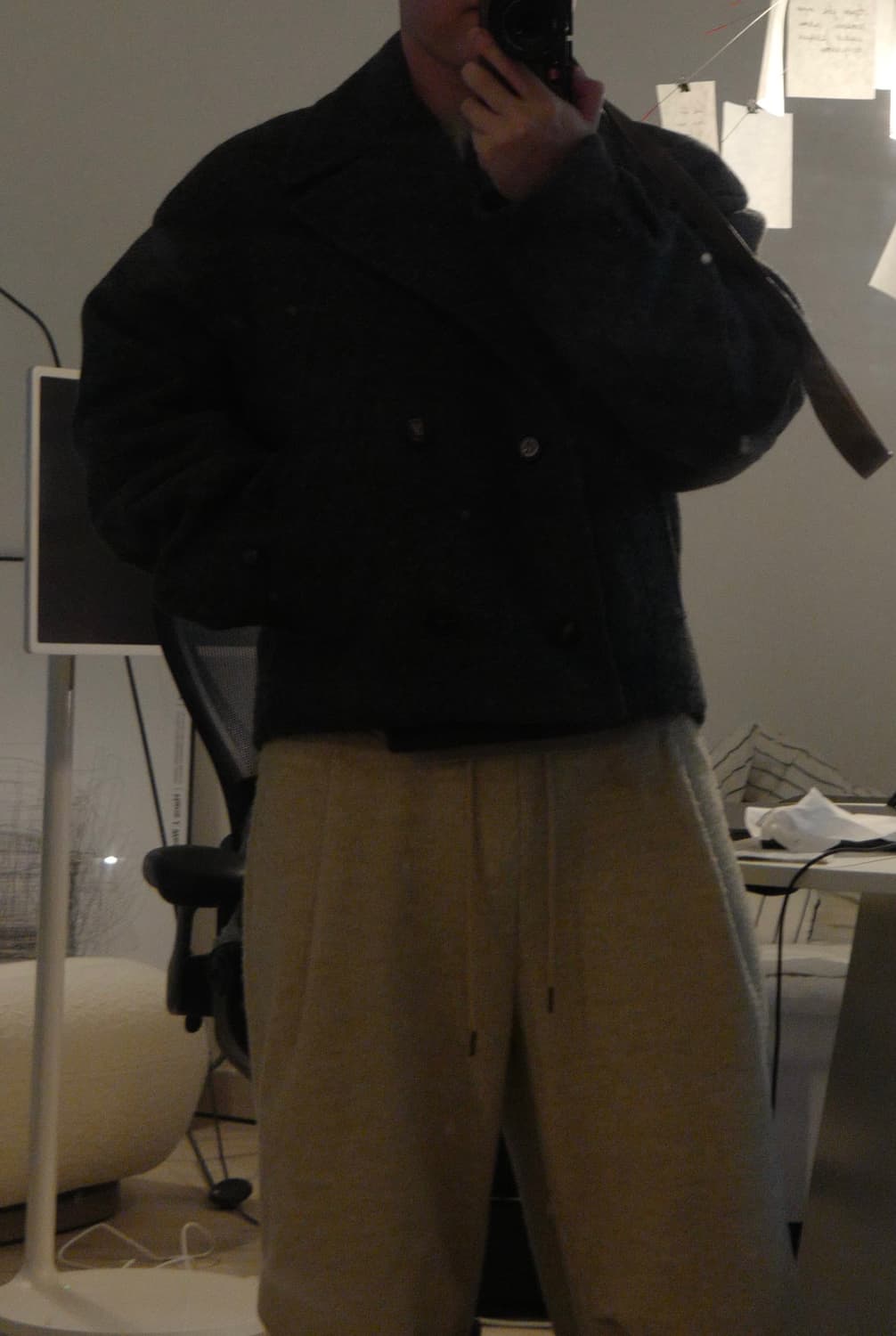 보테가베네타 그레이 헤비 울 자켓 크롭 코트 상품이미지5