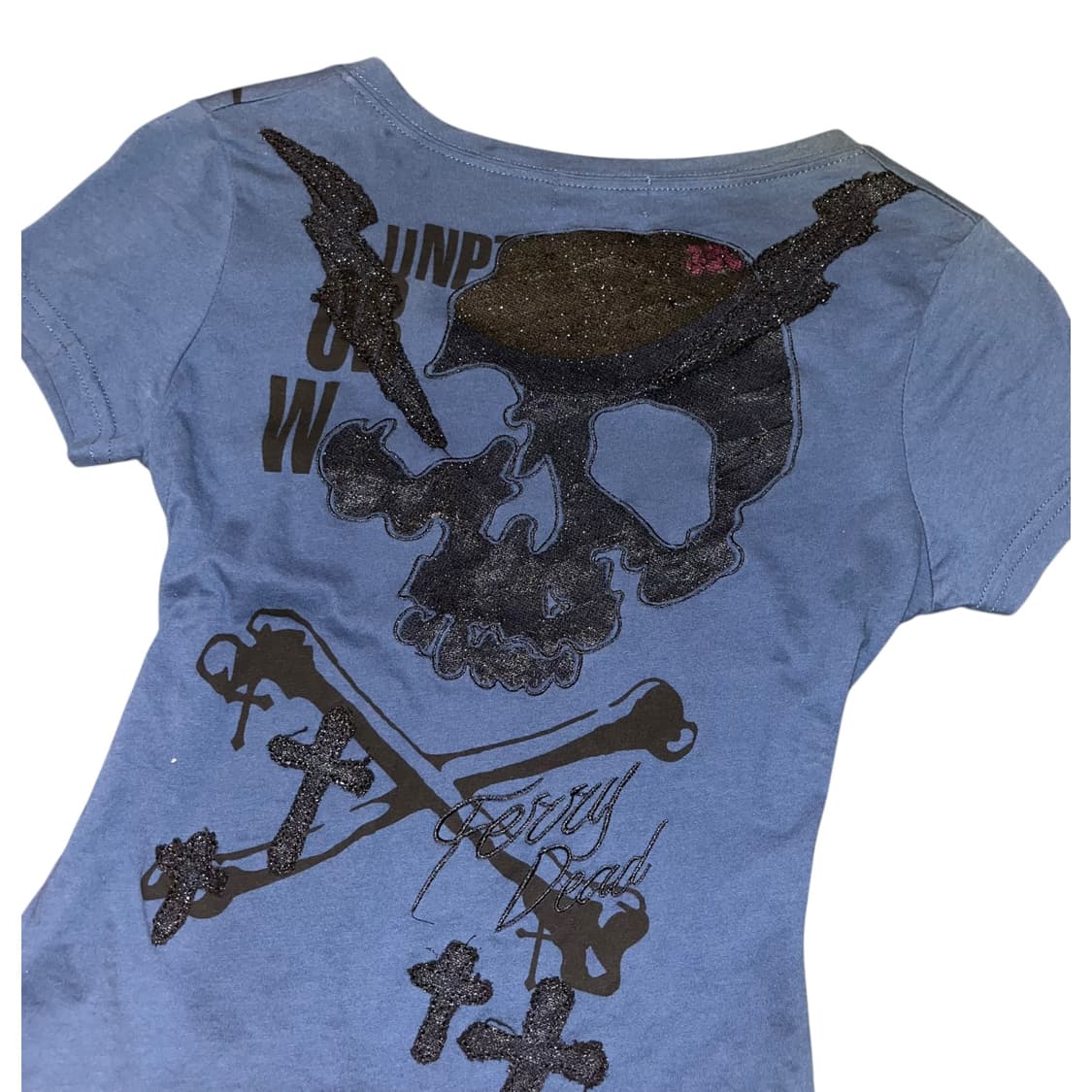 해골 번개 패치 자수 프린팅 반팔티 펑크y2k갸루 상품이미지2