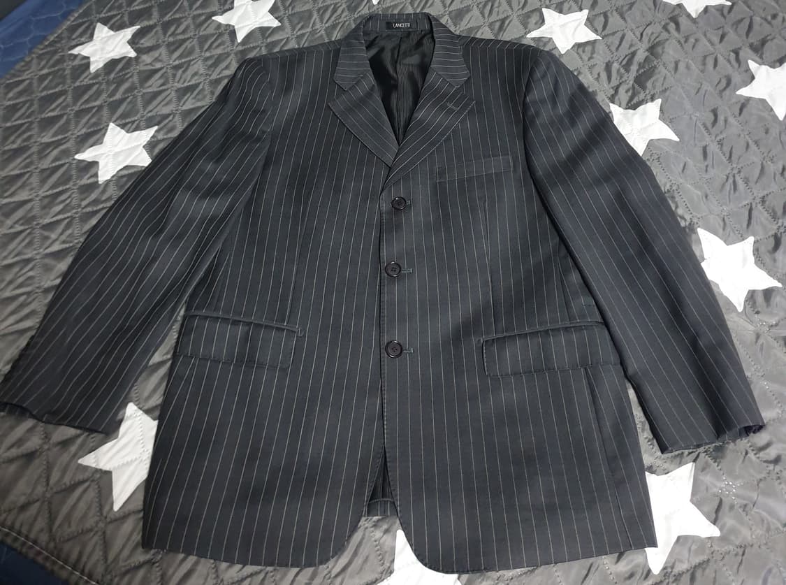 란체티 클래식 퓨어울100% 스트라이프 블레이저 자켓 (L) 상품이미지1