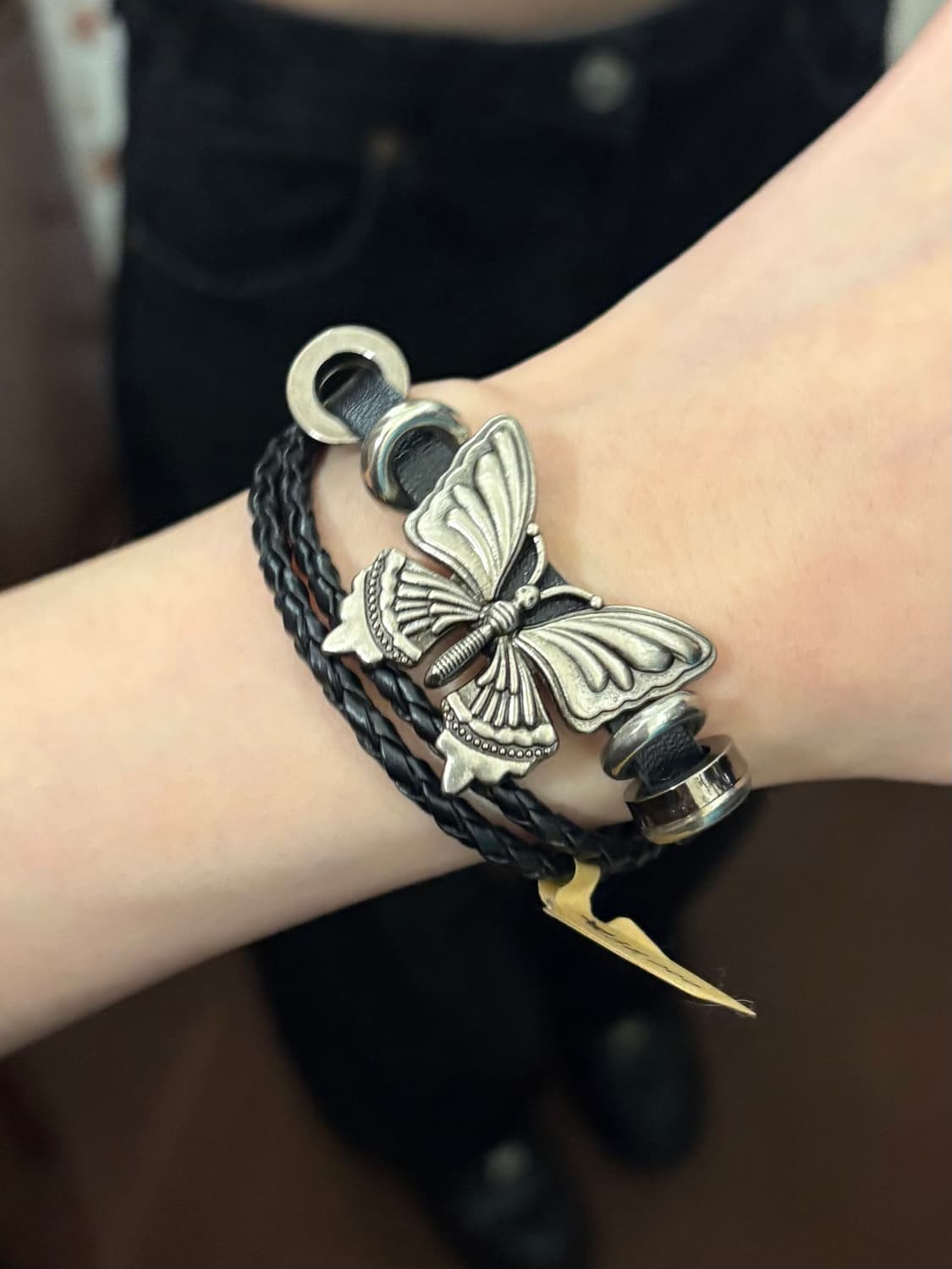 jpn vintage Butterfly Leather Bracelet 상품이미지3