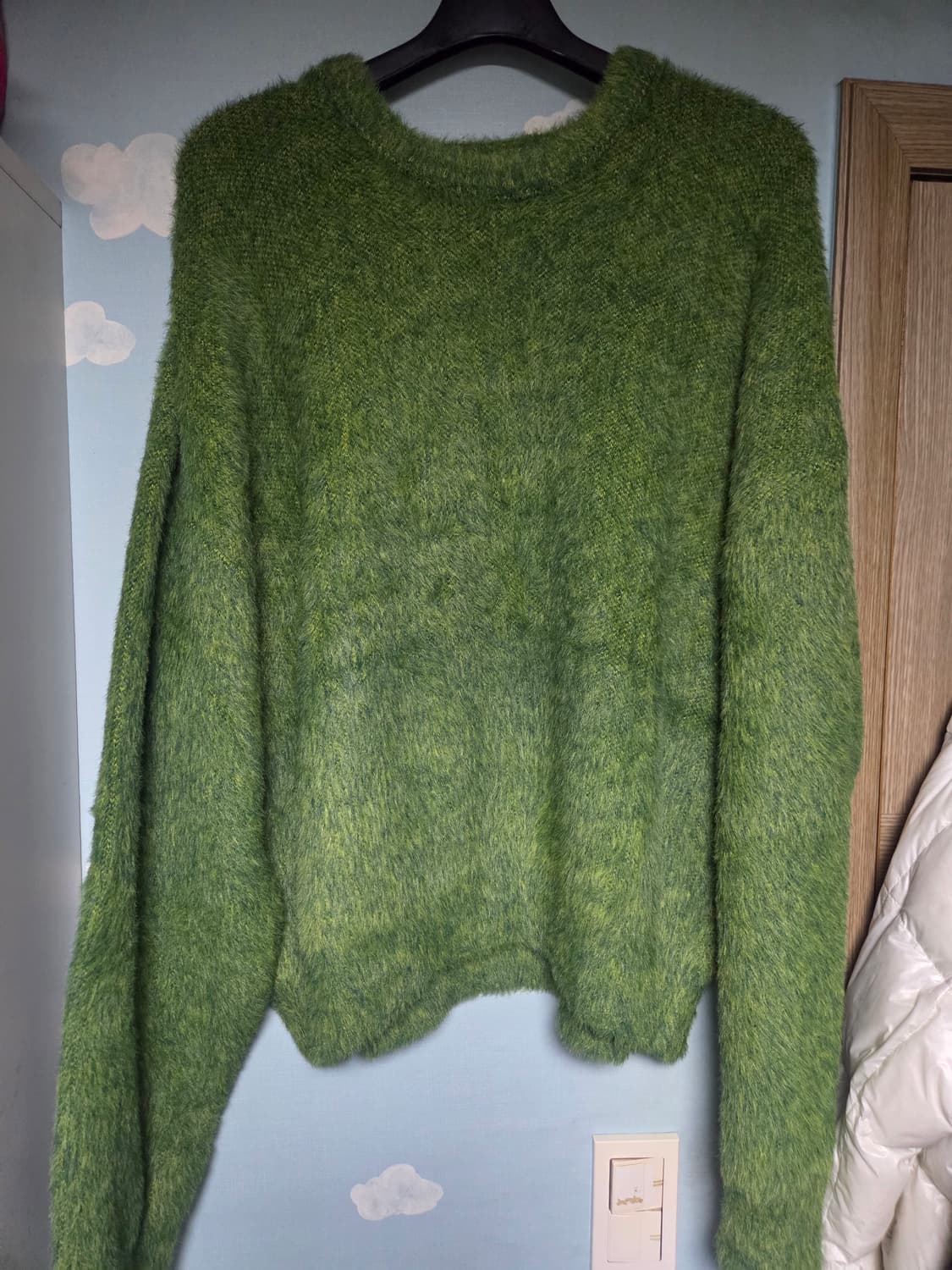[XL] 노매뉴얼 CROPPED HAIRY KNIT 니트 그린 새상품  상품이미지2