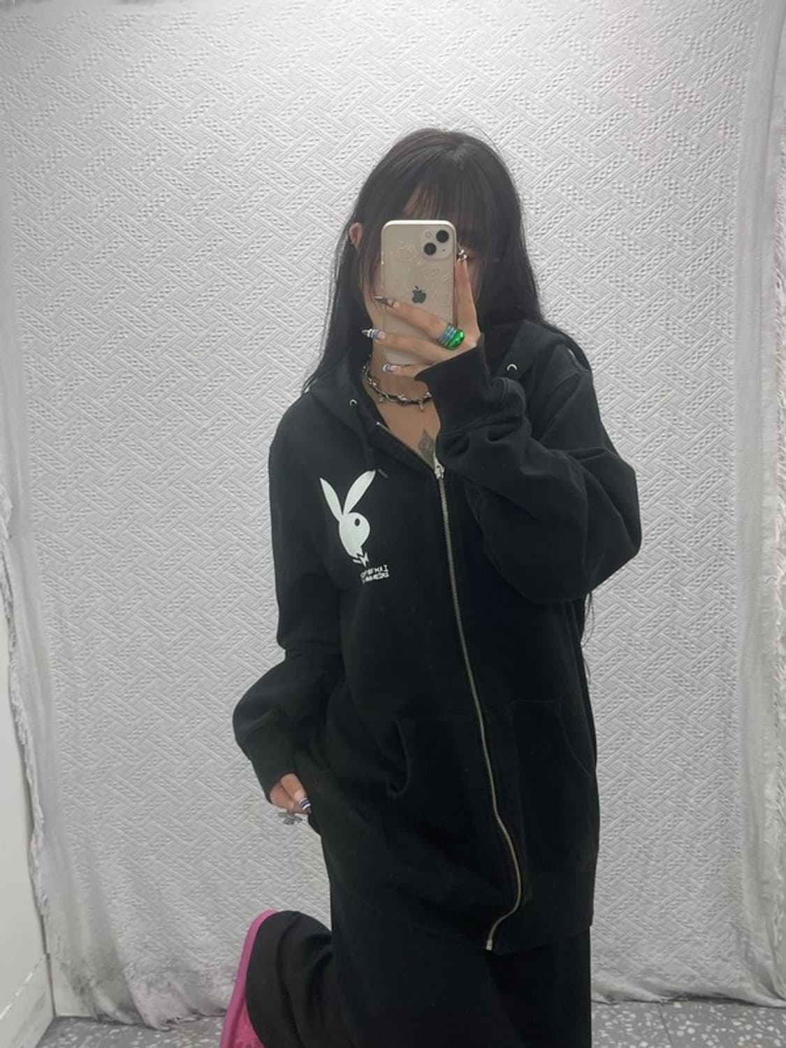 아임낫어휴먼비잉X플레이보이 올드스쿨 키치 후드집업 L C07921 상품이미지1