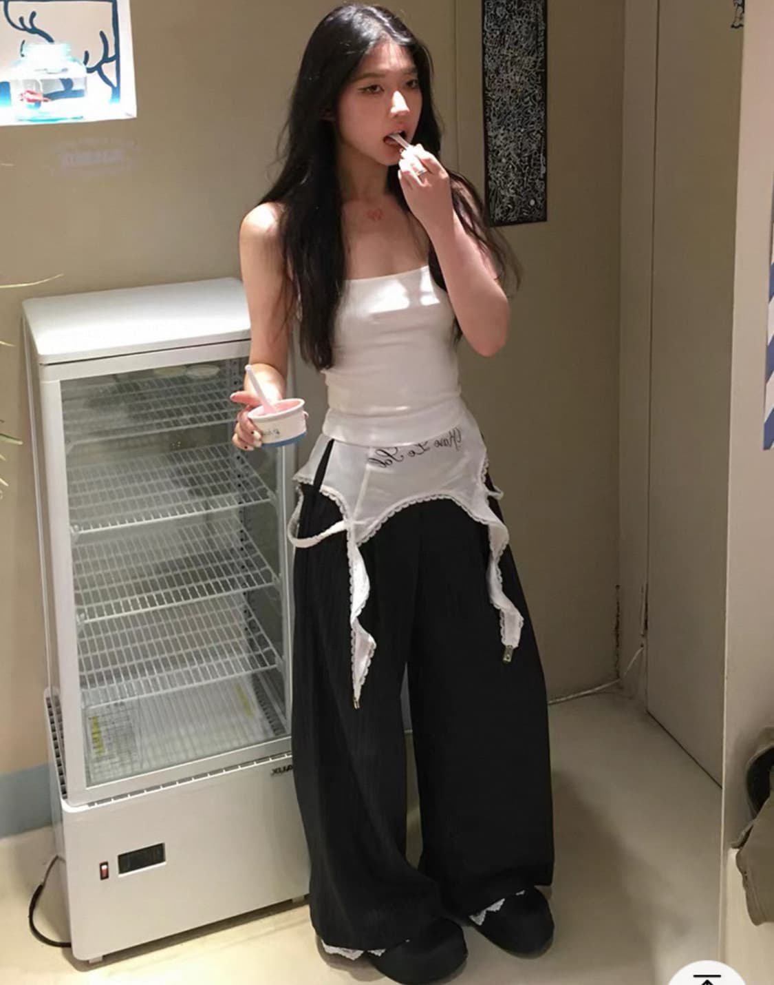 레이스 그레이 스트라이프 슬랙스 상품이미지4