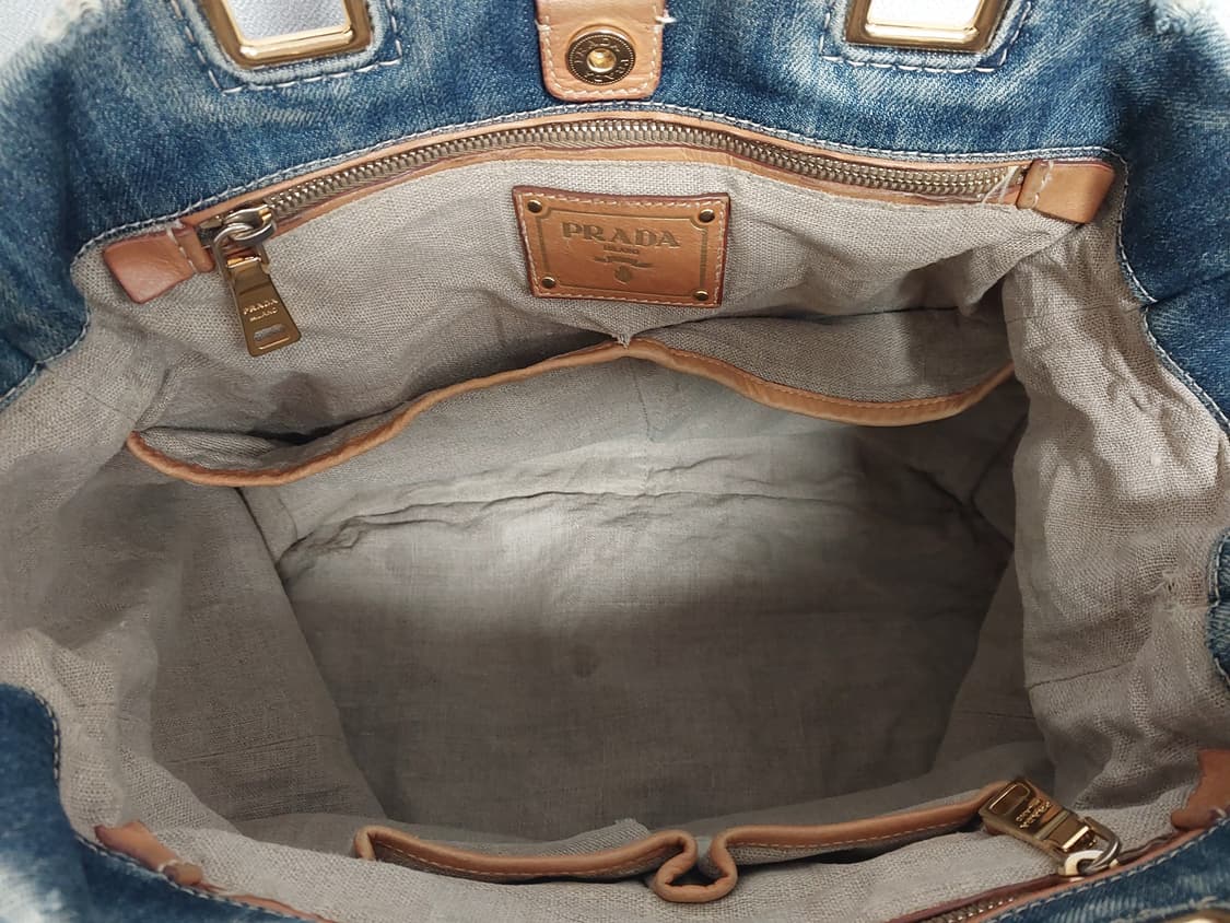 프라다 블루 데님 토트백 2way (정품) 상품이미지8