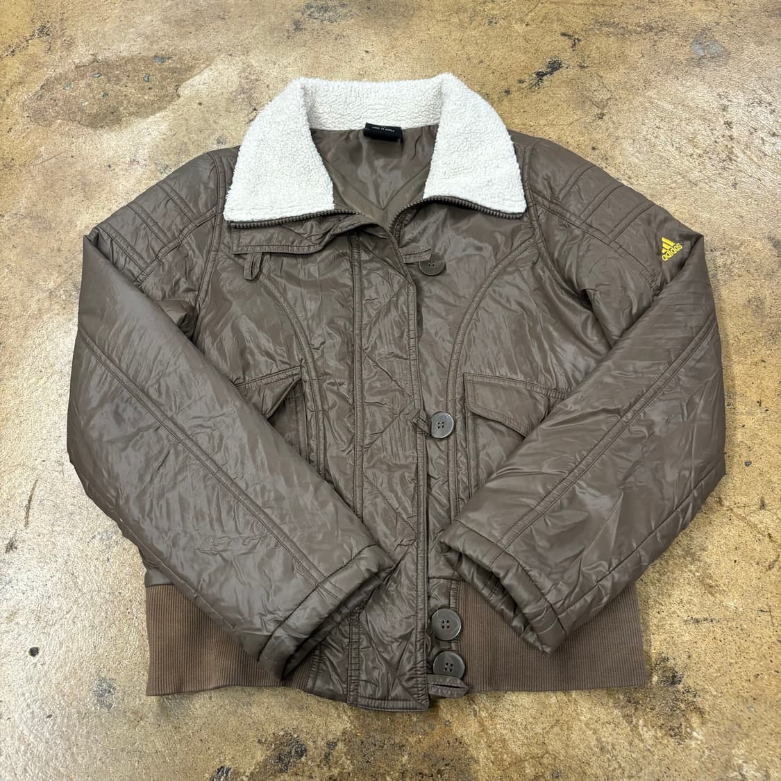 아디다스 초코 브라운 양털 카라 자켓 상품이미지2