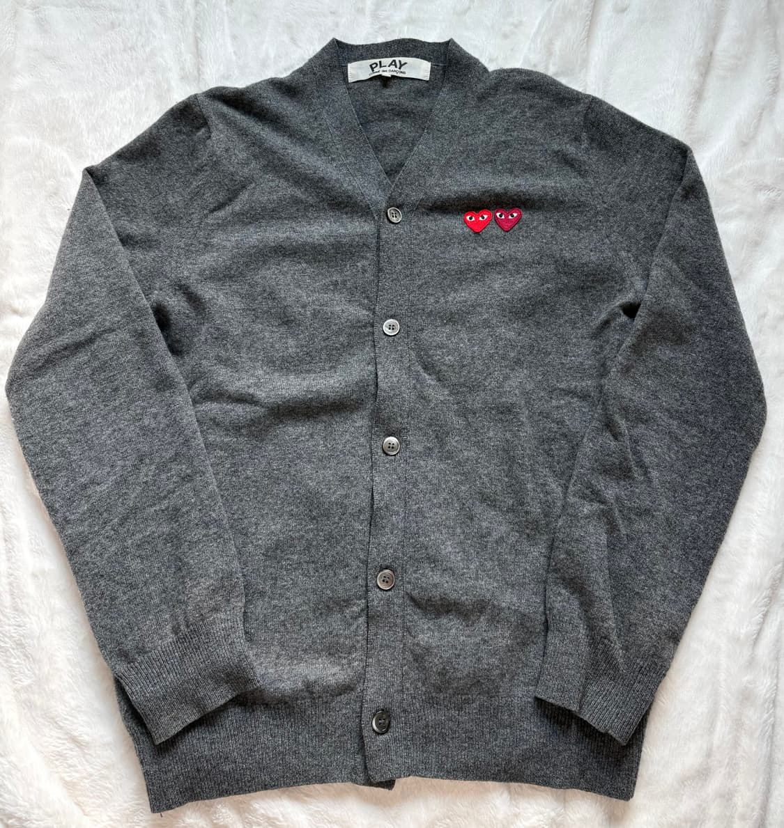 꼼데가르송 플레이 하트 가디건 차콜,베이지 / XL,L 상품이미지2