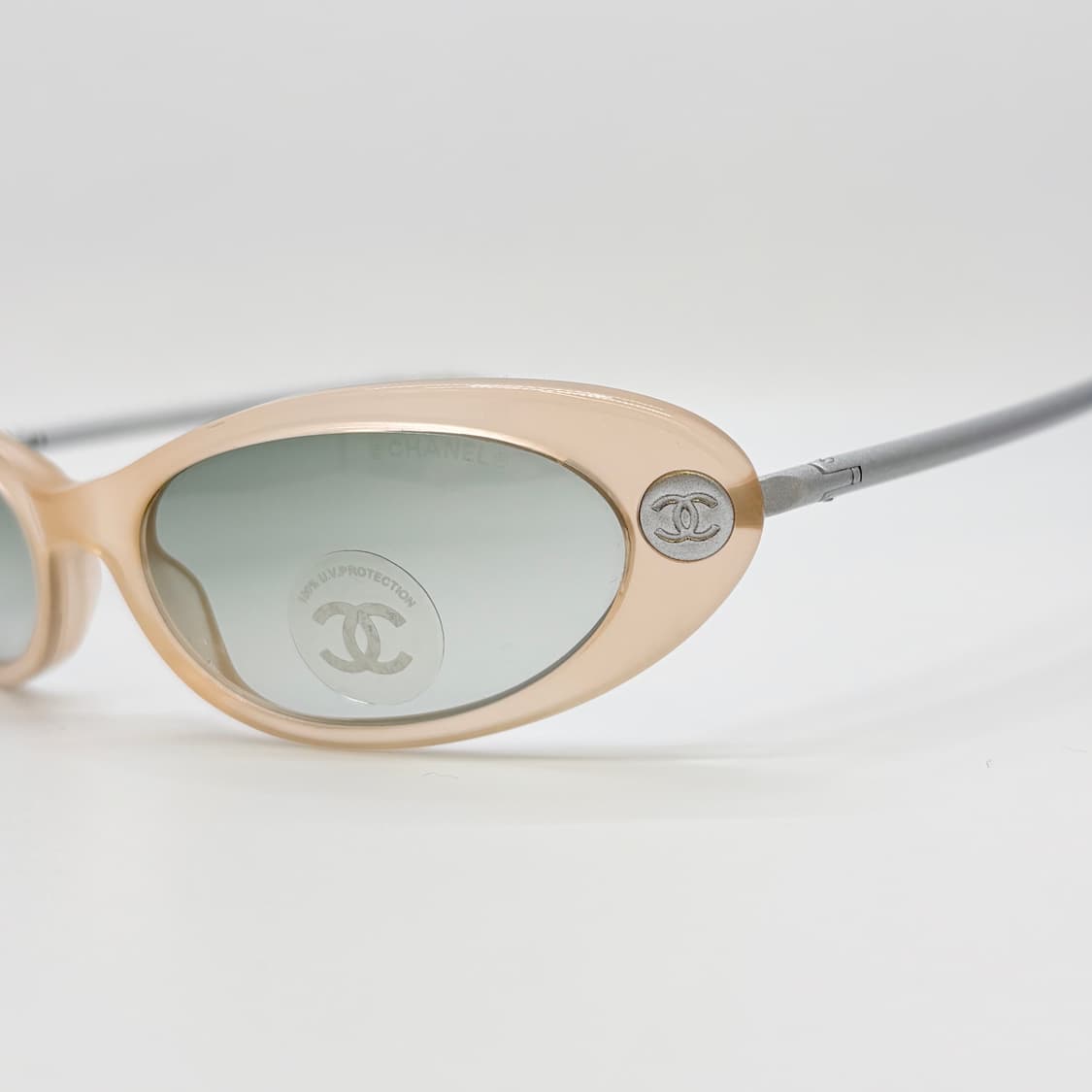 CHANEL 샤넬 베이지 실버 고글 빈티지 선글라스  상품이미지4