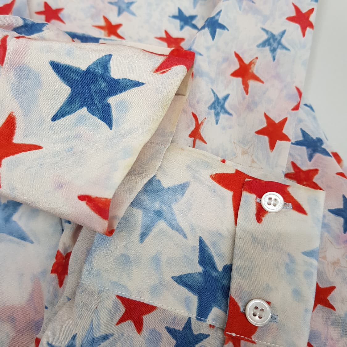 산드로 스타 패턴 실크 리본 블라우스 1사이즈 상품이미지9