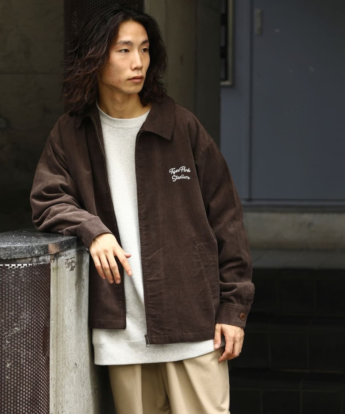 프릭스스토어 코듀로이 체인스티치 숏 블루종 자켓 | 후루츠패밀리