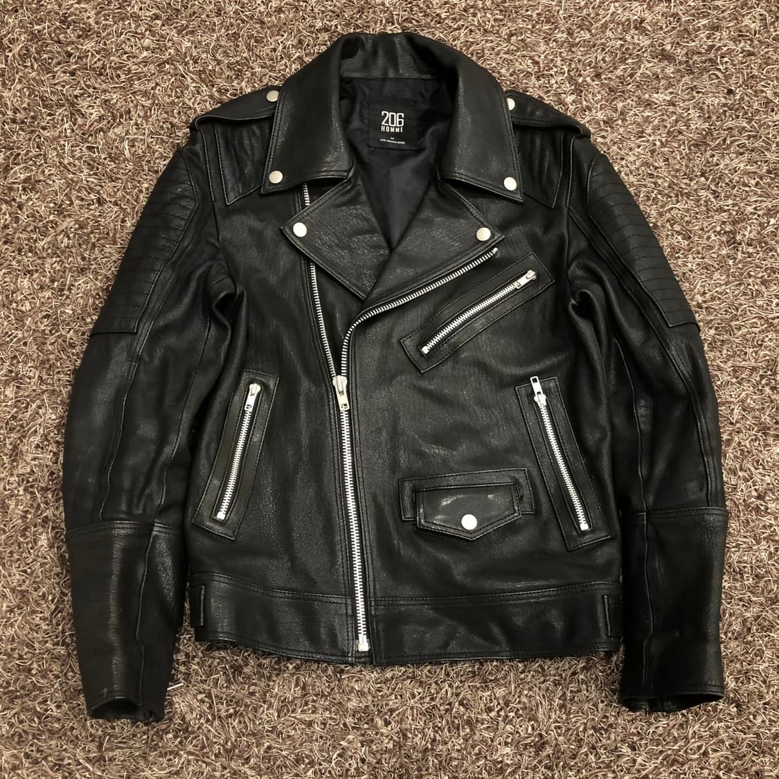 206옴므 양가죽 레더 라이더 자켓 상품이미지1