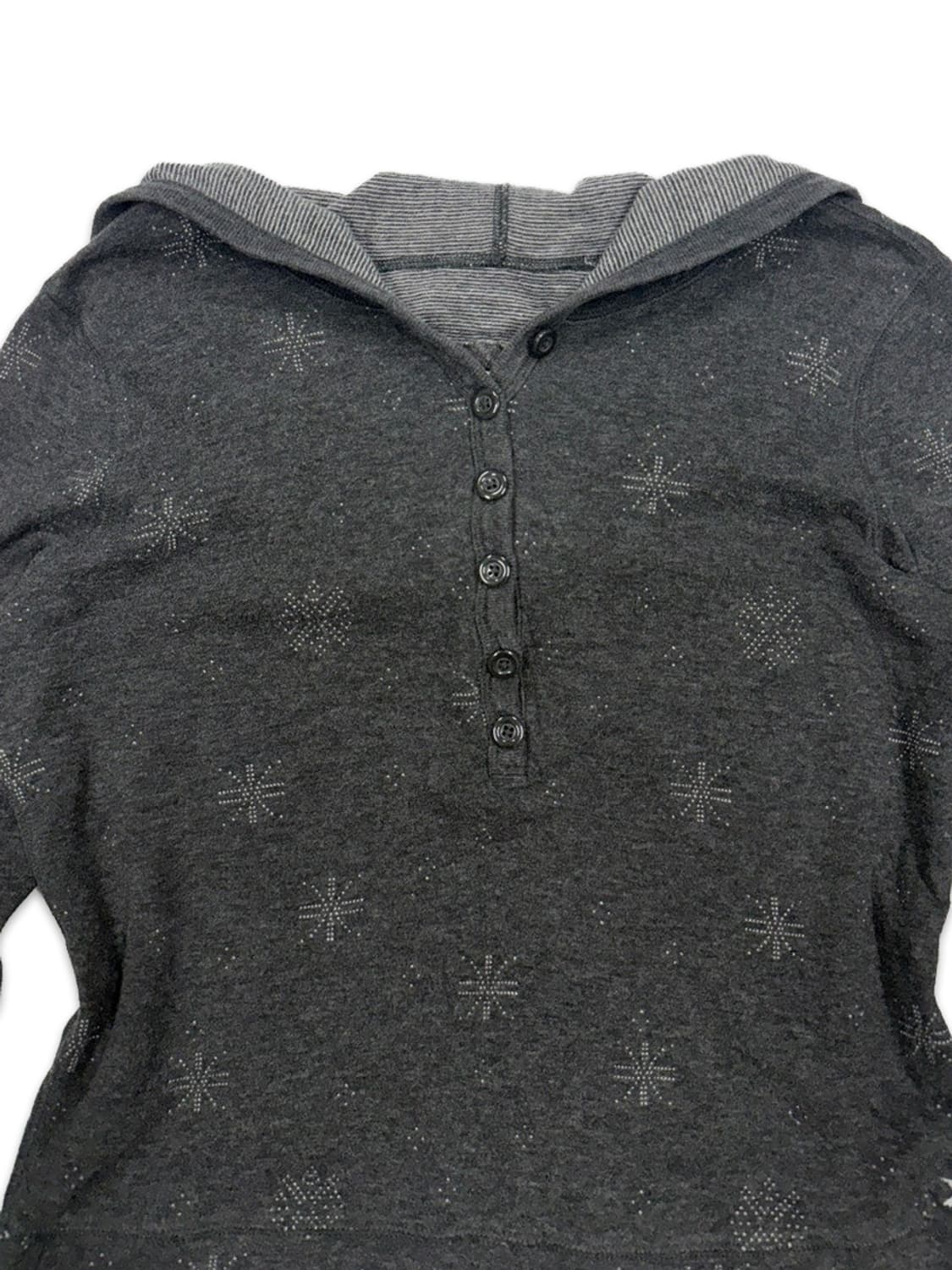 빈티지 Aerie 그레이 롱 슬리브 하프단추 후드티 상품이미지3