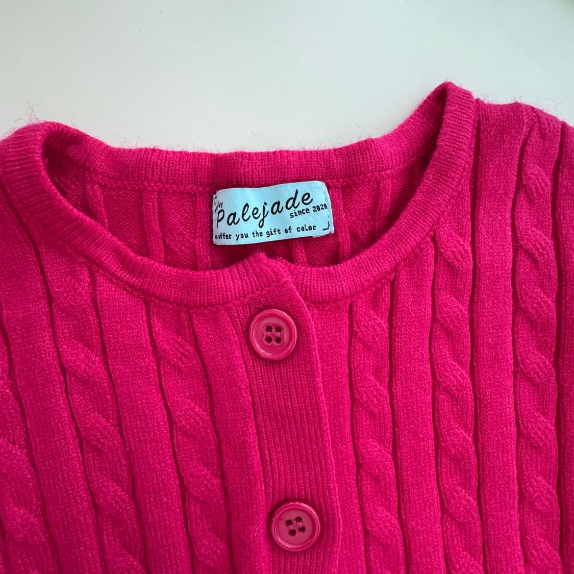 (새옷)핫핑크 케이블 니트가디건 상품이미지7