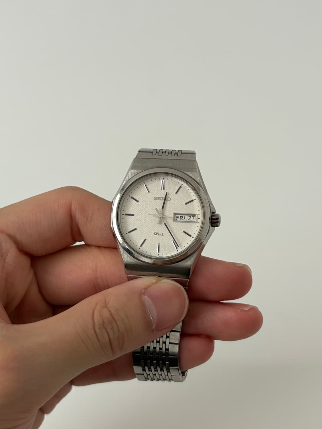 90s spirit texture dial silver quartz 상품이미지3