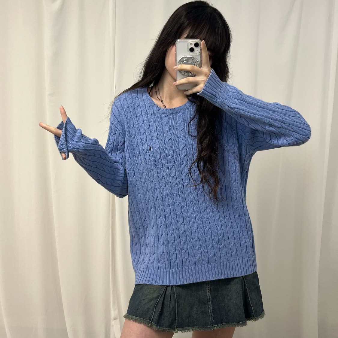 Polo light purple cable knit  상품이미지2