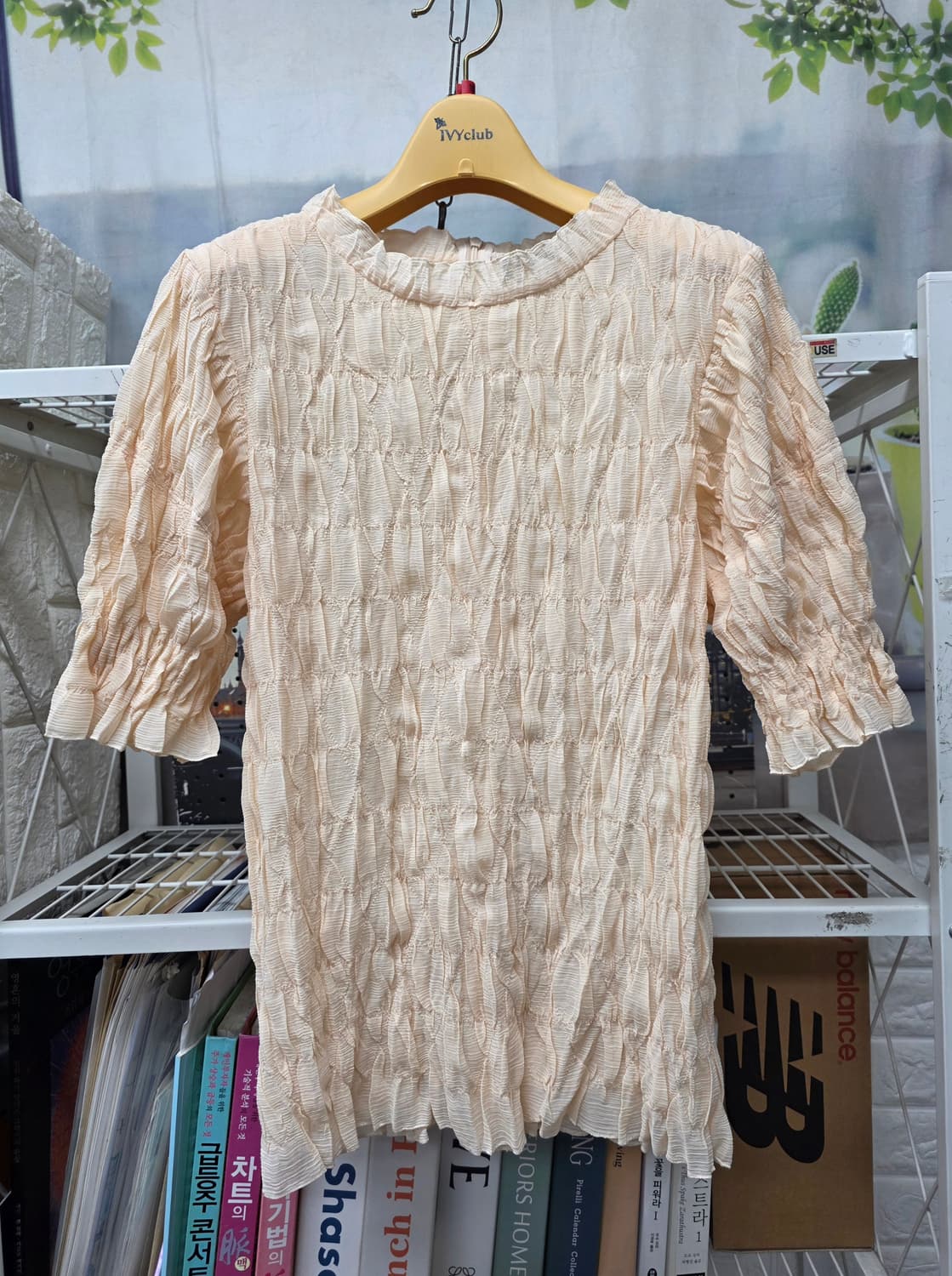 랑방 여성 반팔블라우스 55 크링클 주름 블라우스 WM79 상품이미지1