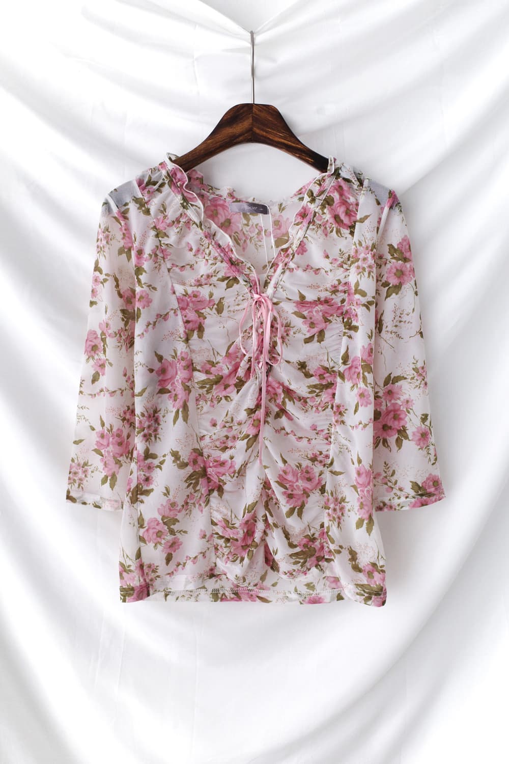 flower shirring see-through T 상품이미지1