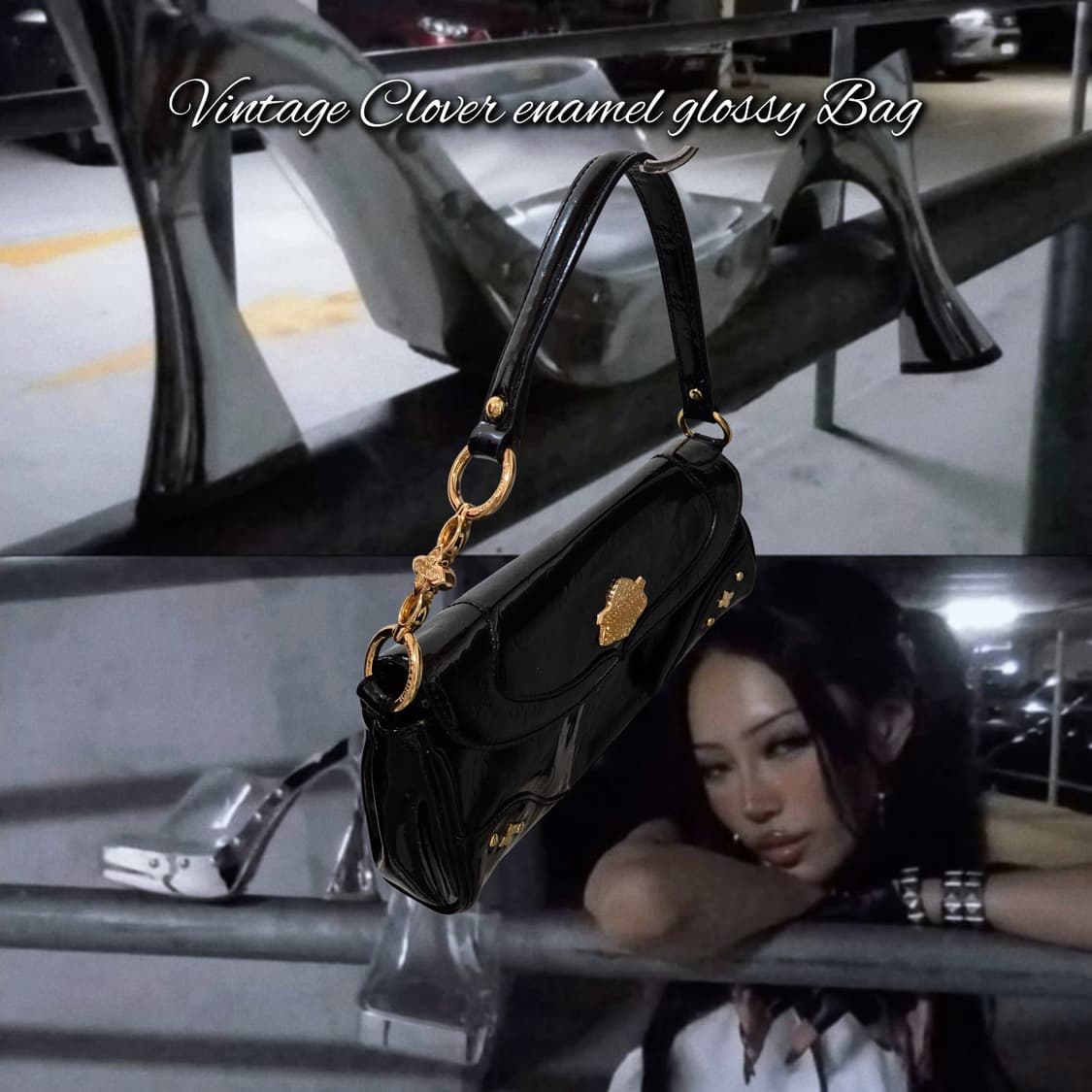 Vintage Clover enamel glossy Bag 상품이미지1