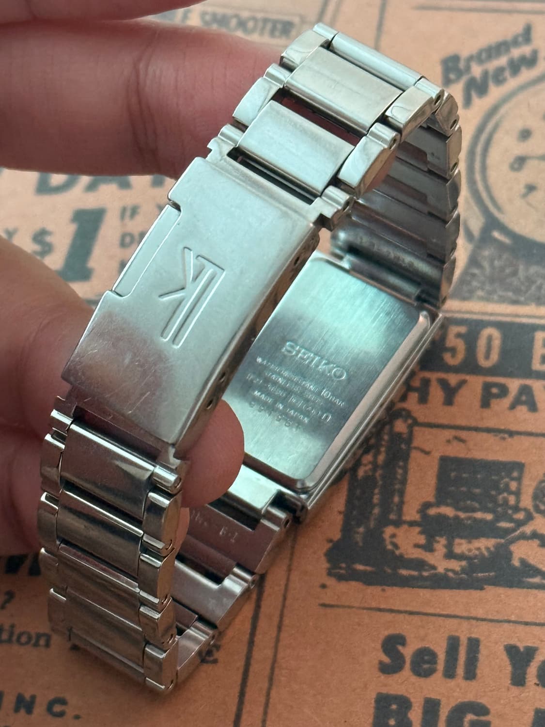 세이코 Seiko 스퀘어 핑크 레이디스 상품이미지3