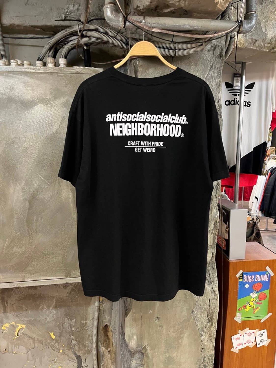 네이버후드 X 안티소셜소셜클럽 반팔티 블랙 XL #csz3228 상품이미지2