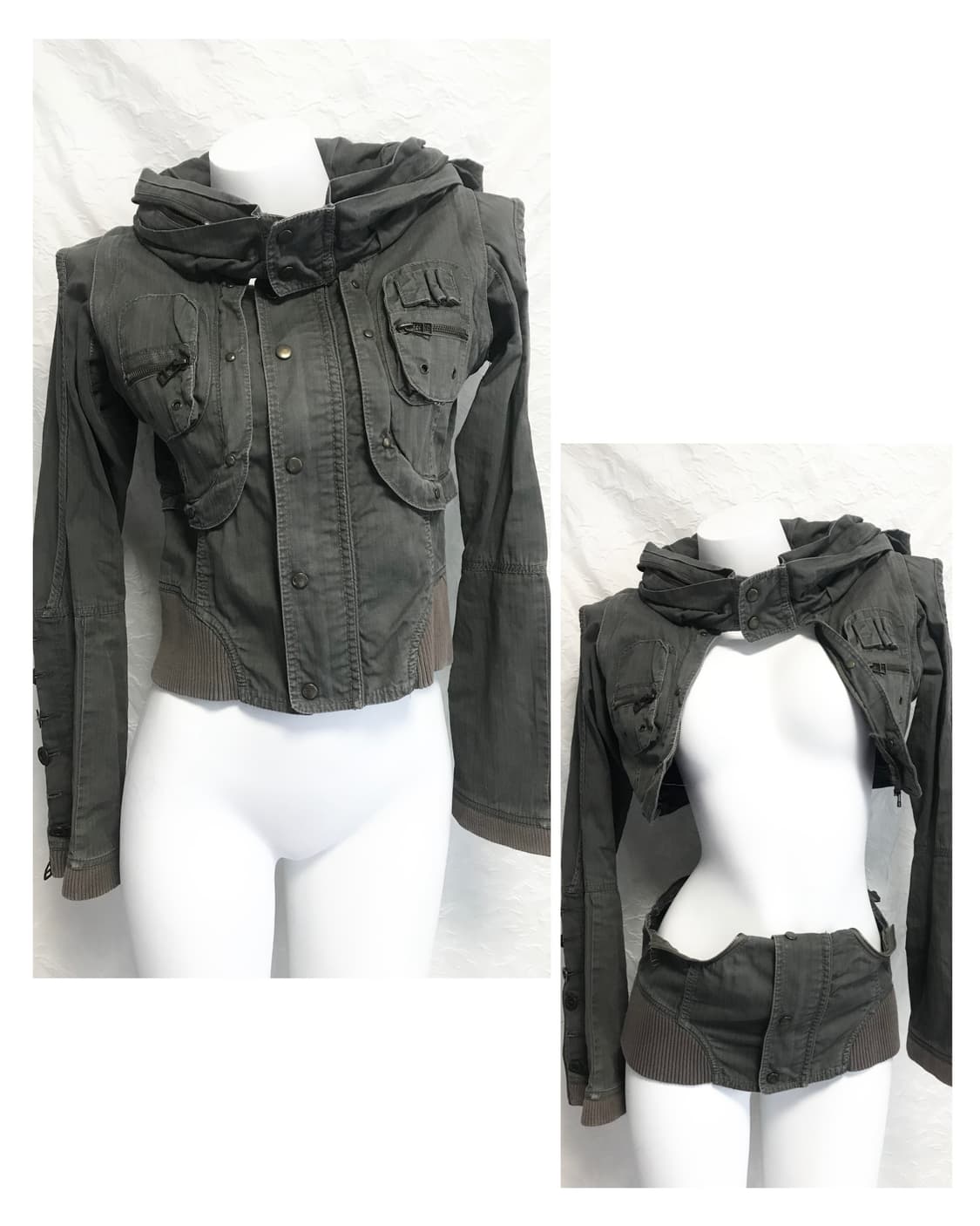 택포•빈티지 핀터깔 00s y2k 3-way 아카이브 하이넥 자켓 상품이미지1